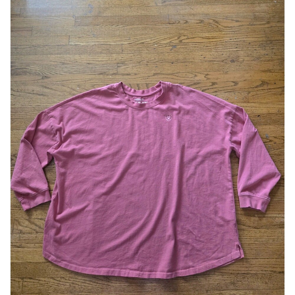 Ariat Womens Pink Oversize Fit Long Sleeve TShirt Size 2X
